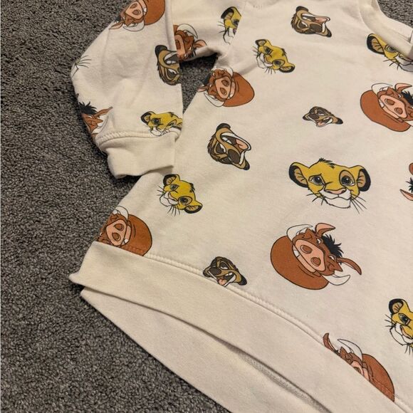 Disneys Lion King Print Crewneck Sweatshirt Sz S 5-6 - Picture 4 of 5